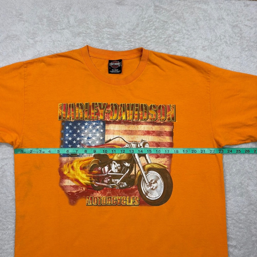 Harley-Davidson Shirt Men XL Orange Vintage 2003 Miami Florida Graphic Biker Tee - Picture 7 of 8
